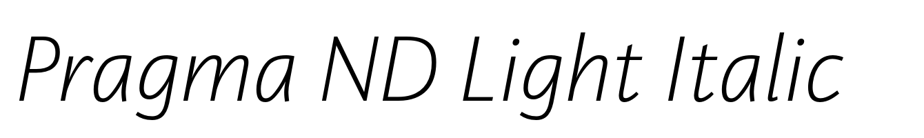 Pragma ND Light Italic
